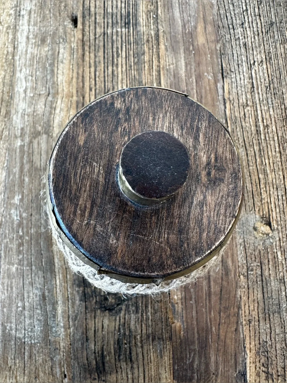 Rustic Natural Twine Accent with Brass-Tone Caps-craft ball